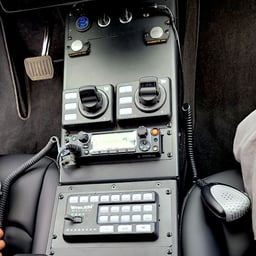 Interior installation inside a police patrol vehicle