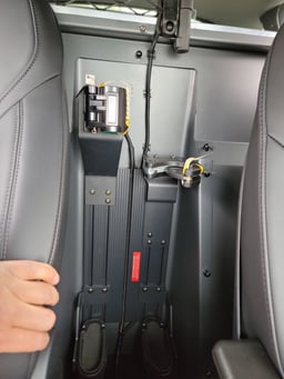 Interior center console with gun lock