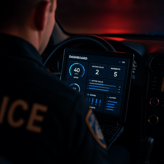 View of the fleet management app